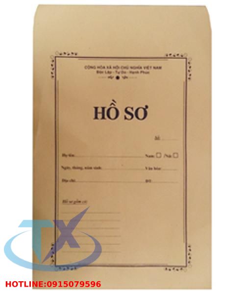 Bìa hồ sơ xin việc vàng F4 (Định lượng 100gsm)